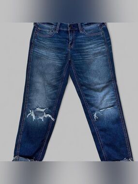 Abercrombie & Fitch Blue Jeans Distressed Ripped cropped Size 4